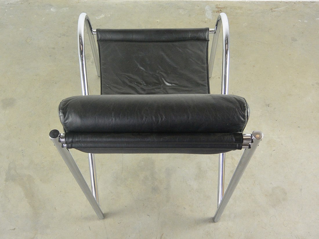 Vintage Black Leather Armchair