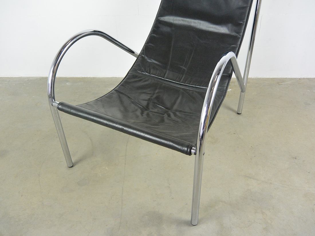 Vintage Black Leather Armchair