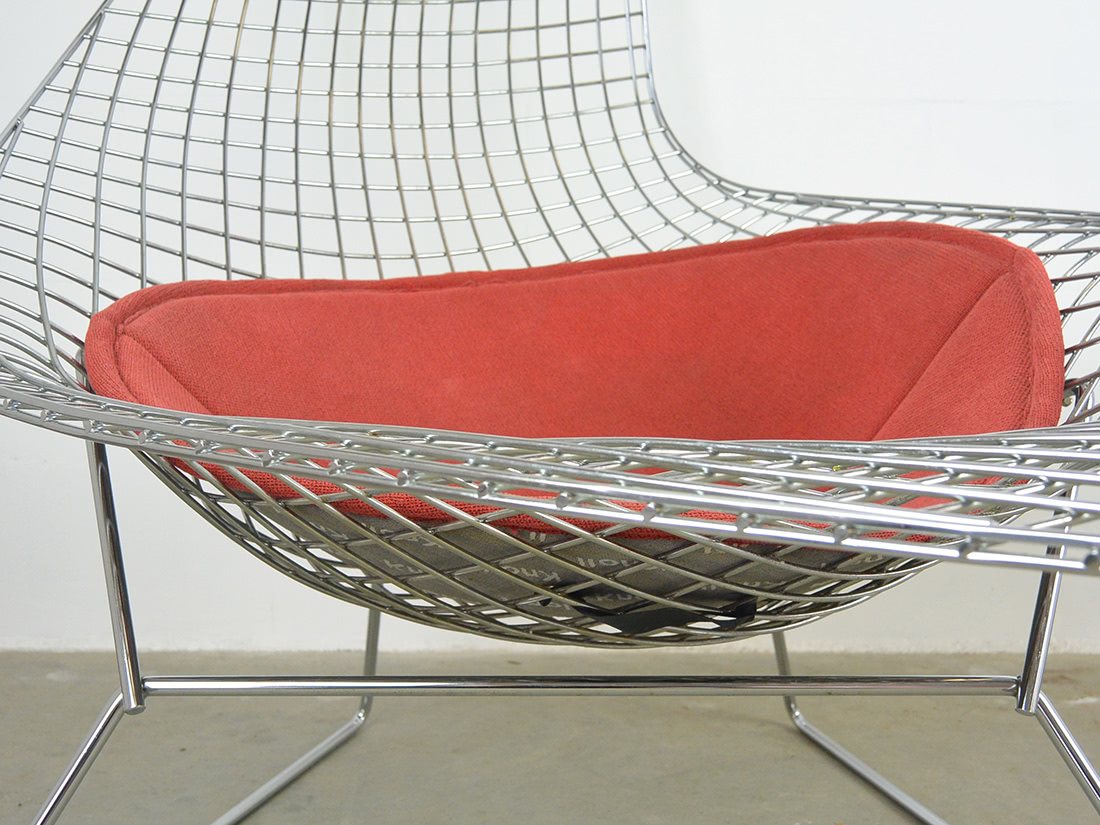 Asymmetric Chaise Bertoia Knoll draad lounge stoel