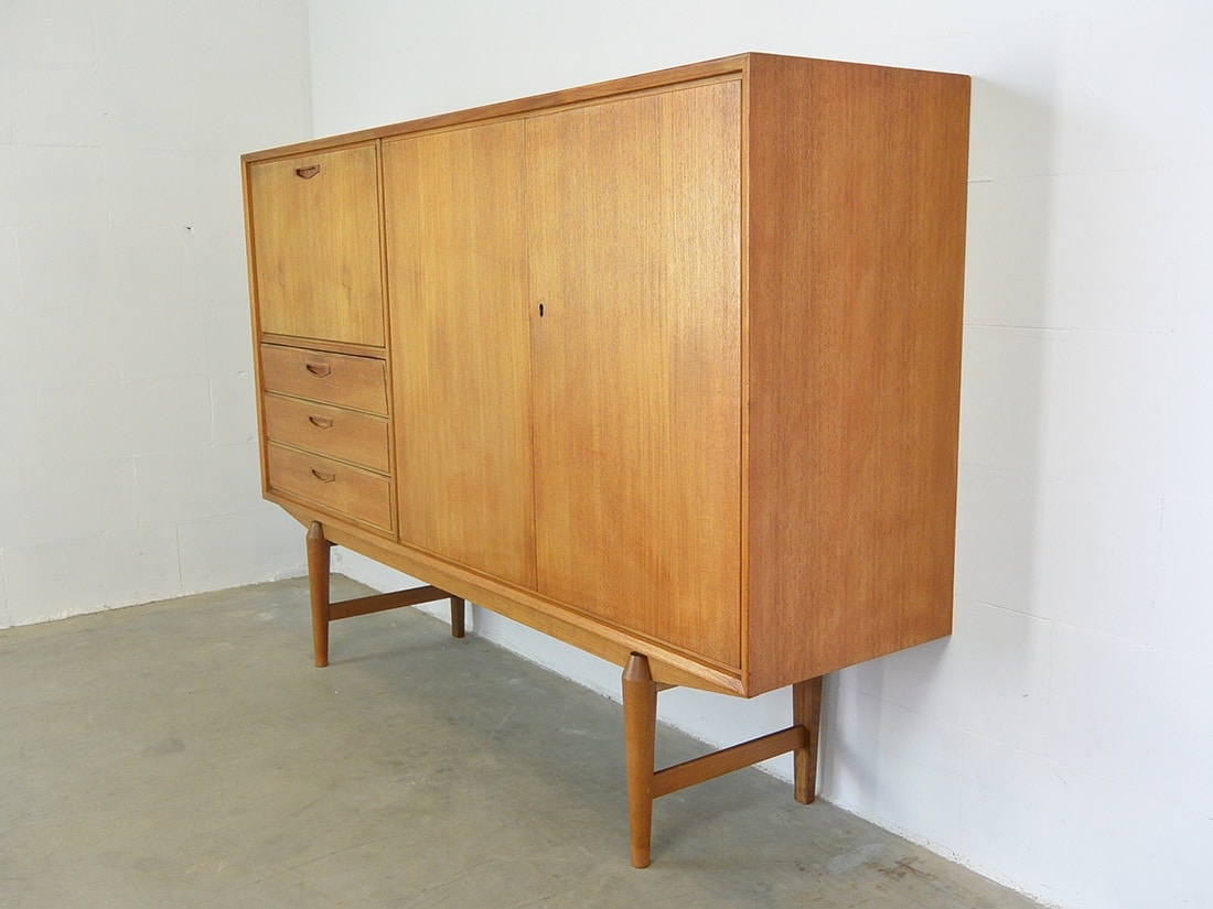 financieel binnen Knuppel Wandkast Deens 60s | Vintage retro | Teak highboard - IDEO Design