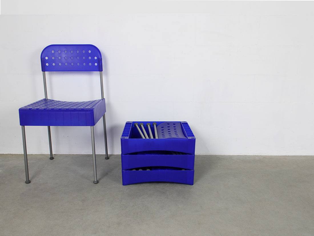 Aleph atlantide Driade box chair Enzo Mari blauw 8