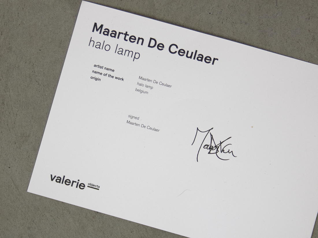 Valerie Objects floorlamp halo Maarten De Ceulaer CERT