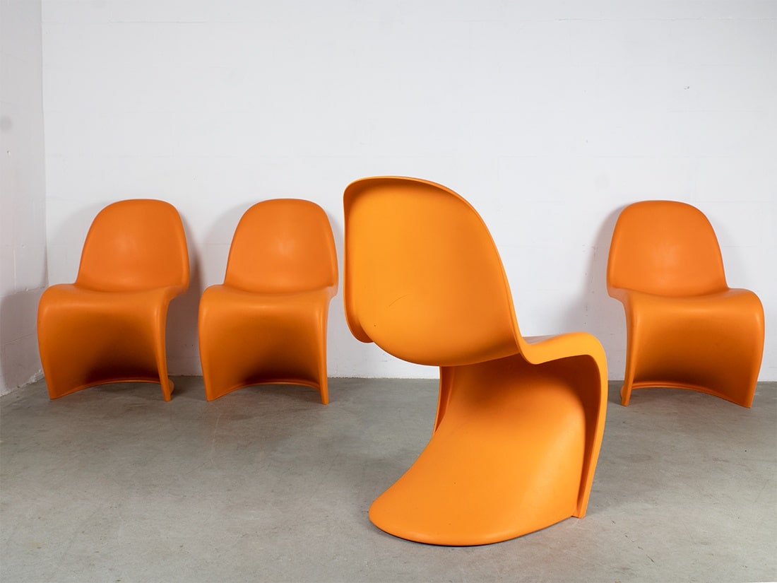 Vitra Panton chair Oranje 4x 4